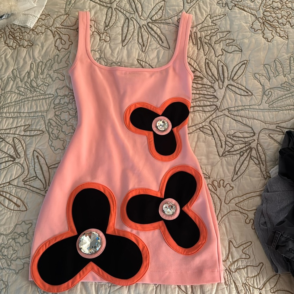 Area Colorblock flower tank dress